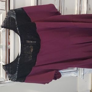 Deep purple lace detail shirt